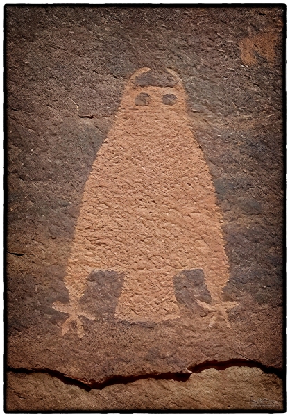 \"Silhouette\"  I don\'t think there could be a simpler or more elegant carcaricature of an owl.   Moab.